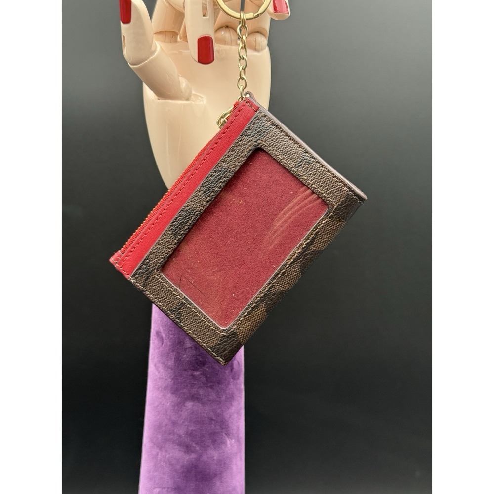 Coach Mini Skinny ID Case 8x11cm Coated Canvas Gold - Picture 2 of 4